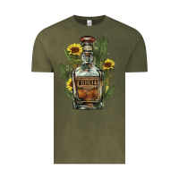 Vintage Olive western whiskey bottle Vintage Tee - NancyCooperArtShop