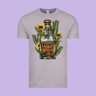 Western Whiskey Bottle Vintage Tee Designed By Nancycooperartshop