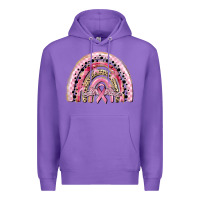 Purple cancer rainbow Premium Hoodie - CowGirlArtShop