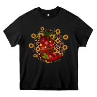 Black boots wood slice ornament Heavy Core Tee - JahusDesignShop