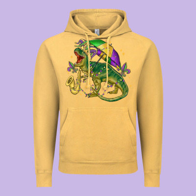 Mardi Gras Tree Rex Vintage Hoodie Designed By Maliassmallbusiness