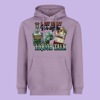 Last Night We Let The Liquor Talk Cowboy Heavyweight Hoodie Designed By Howdyjamesfarm