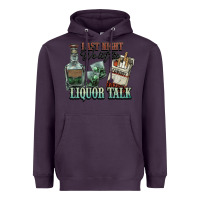 Plum Last night we let the liquor talk Cowboy Heavyweight Hoodie - HowdyJamesFarm