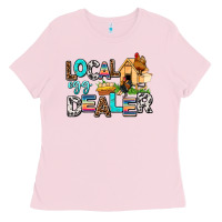 Bubblegum Pink Local egg dealer Ladies Tee - AdoDesignShop
