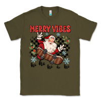 Army Green merry vibes ho ho ho Classic Tee - MaliasSmallBusiness