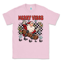 Bubblegum Pink merry vibes ho ho ho Classic Tee - MaliasSmallBusiness