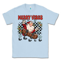 Dusty Blue merry vibes ho ho ho Classic Tee - MaliasSmallBusiness