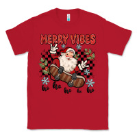 Red merry vibes ho ho ho Classic Tee - MaliasSmallBusiness