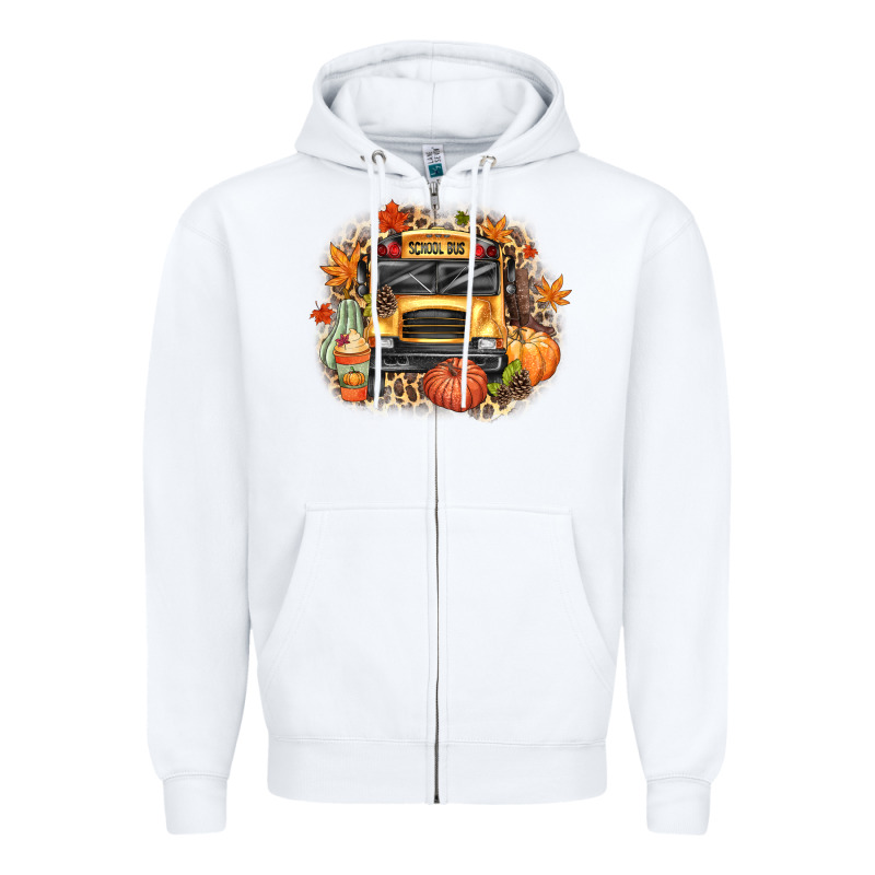 Fall School Bus Zipper Hoodie by texasbilliewilder | Teevron