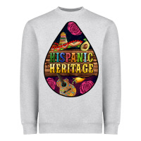 Heather Grey teardrop Hispanic Heritage Heavyweight Sweatshirt - BundleAndBundleShop