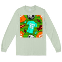 Matcha soccer ball uniform and shoes seamless pattern Long Sleeve Tee - BundleAndBundleShop