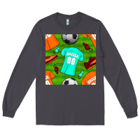 Smoke soccer ball uniform and shoes seamless pattern Long Sleeve Tee - BundleAndBundleShop