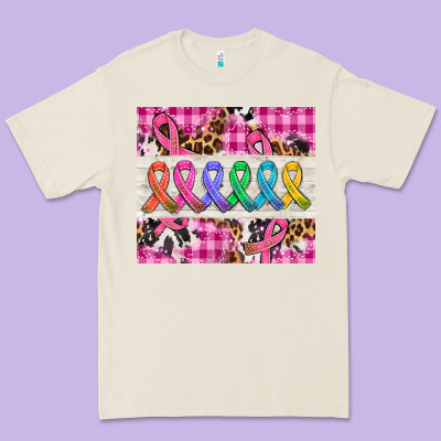 Western Colorfull Cancer Ribbon Premium Tee Designed By Adodesignshop