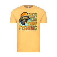 Vintage Mustard youre lucky im here i could have gone fishing Vintage Tee - NancyCooperArtShop