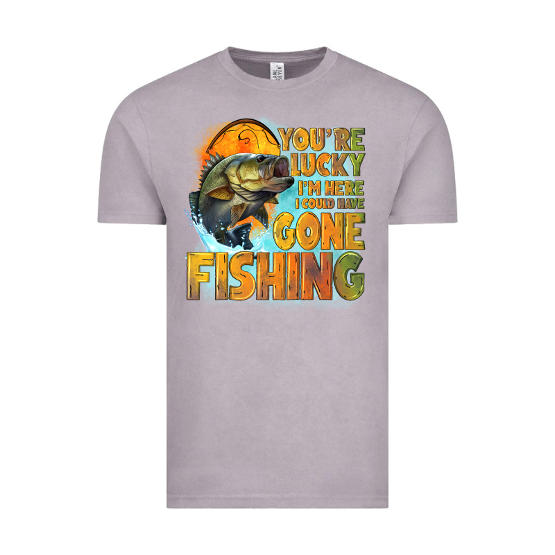 Youre Lucky Im Here I Could Have Gone Fishing Vintage Tee by NancyCooperArtShop | Teevron