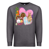 Charcoal Heather Easter hearts Easter Day Premium Sweatshirt - HowdyJamesFarm