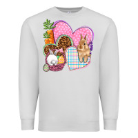 Dove Grey Easter hearts Easter Day Premium Sweatshirt - HowdyJamesFarm