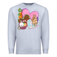 Heather Grey Easter hearts Easter Day Premium Sweatshirt - HowdyJamesFarm
