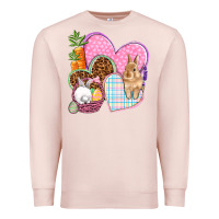 Pale Pink Easter hearts Easter Day Premium Sweatshirt - HowdyJamesFarm