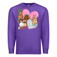 Purple Easter hearts Easter Day Premium Sweatshirt - HowdyJamesFarm