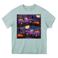 Arona halloween spooky truck seamless pattern Heavy Core Tee - BundleAndBundleShop