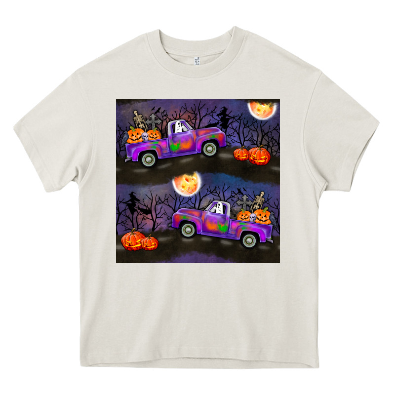 Halloween Spooky Truck Seamless Pattern Heavy Core Tee by BundleAndBundleShop | Teevron