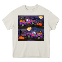 Cream halloween spooky truck seamless pattern Heavy Core Tee - BundleAndBundleShop