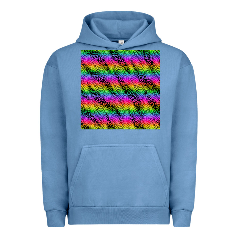 Neon Rainbow Leopard Zebra Seamless Pattern Urban Hoodie by BundleAndBundleShop | Teevron