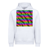 White neon rainbow leopard zebra seamless pattern Urban Hoodie - BundleAndBundleShop
