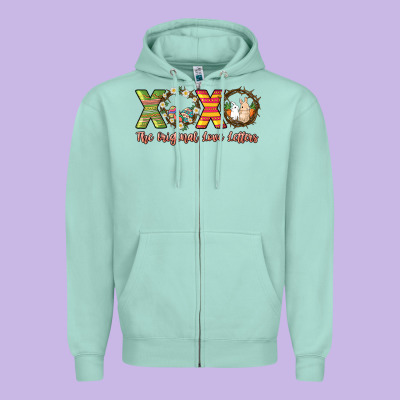 Xoxo The Original Love Letters Zipper Hoodie Designed By Nancycooperartshop