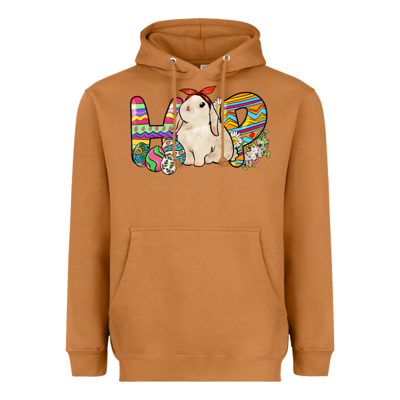 Hop Rabbit Easter Day Heavyweight Hoodie by HowdyJamesFarm | Teevron