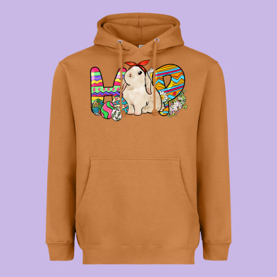 Hop Rabbit Easter Day Heavyweight Hoodie Designed By Howdyjamesfarm