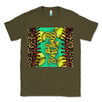 Army Green softball leopard Classic Tee - NancyCooperArtShop
