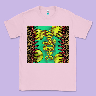 Softball Leopard Classic Tee Designed By Nancycooperartshop
