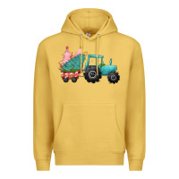 Antique Gold christmas tree tractor Premium Hoodie - CowGirlArtShop