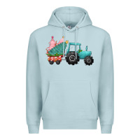 Blue Mist christmas tree tractor Premium Hoodie - CowGirlArtShop