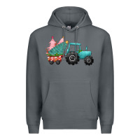 Rock christmas tree tractor Premium Hoodie - CowGirlArtShop