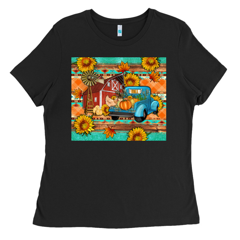 Farm Life Fall Barn And Truck Ladies Tee by Artiststas | Teevron
