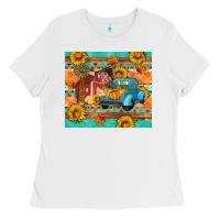 White Farm life fall barn and truck Ladies Tee - Artiststas