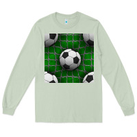Matcha soccer ball with goal nets seamless pattern Long Sleeve Tee - BundleAndBundleShop