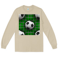 Mushroom soccer ball with goal nets seamless pattern Long Sleeve Tee - BundleAndBundleShop