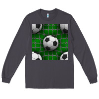 Smoke soccer ball with goal nets seamless pattern Long Sleeve Tee - BundleAndBundleShop