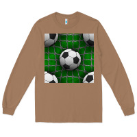 Toasted Coconut soccer ball with goal nets seamless pattern Long Sleeve Tee - BundleAndBundleShop