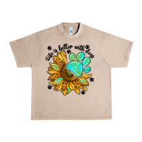 French Oak life is better with dogs Urban Heavy Tee - NancyCooperArtShop