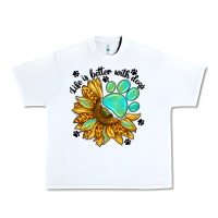 White life is better with dogs Urban Heavy Tee - NancyCooperArtShop