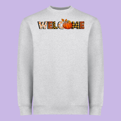 Welcome Pumpkin Heavyweight Sweatshirt Designed By Bundleandbundleshop
