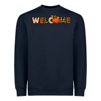 Navy welcome pumpkin Heavyweight Sweatshirt - BundleAndBundleShop