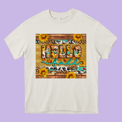 Western Hello Fall Tumbler Heavy Core Tee Designed By Artiststas
