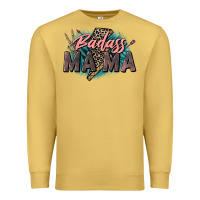 Antique Gold Badass Mama Mother's Day png sublimation design do Premium Sweatshirt - CowGirlArtShop
