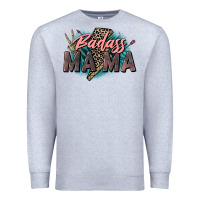 Heather Grey Badass Mama Mother's Day png sublimation design do Premium Sweatshirt - CowGirlArtShop